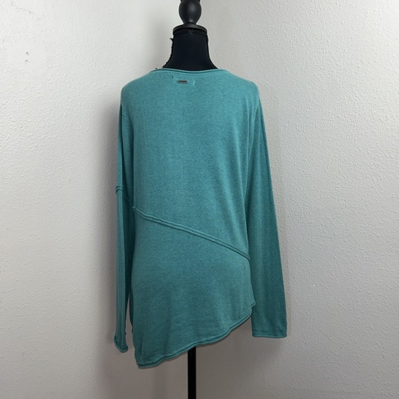 prAna Long Sleeve Base Layer Shirt Women's Small Teal Asymmetrical Causal Boho - Picture 2 of 8